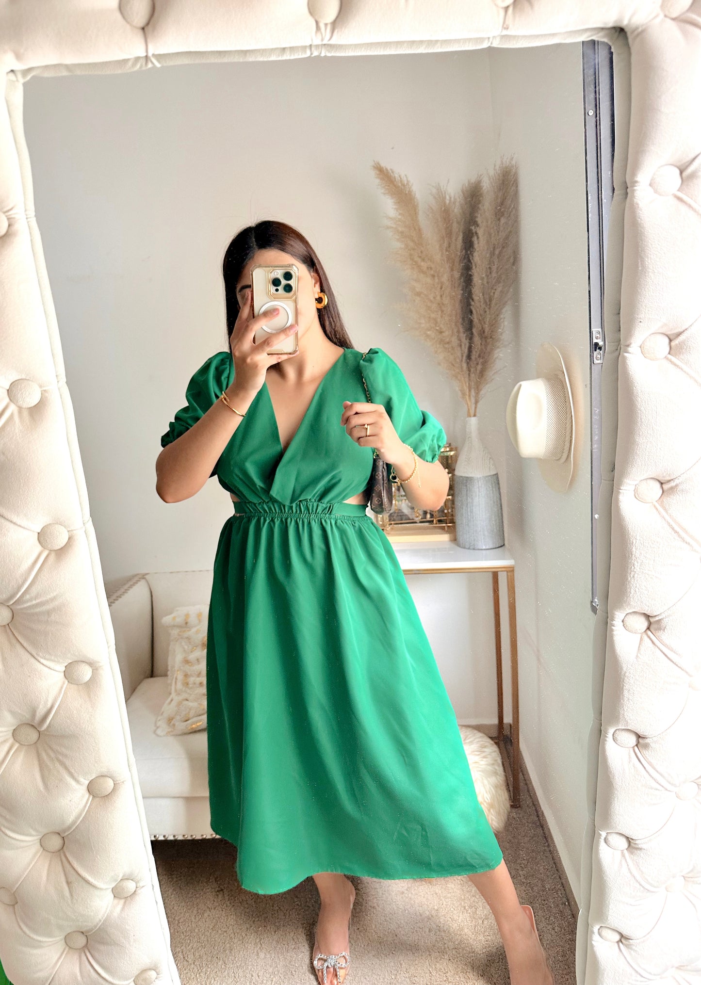 Green maxi dress