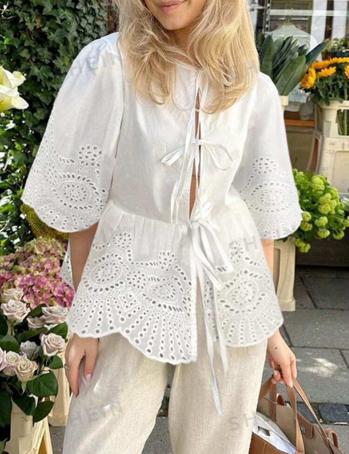 Laces up blouse