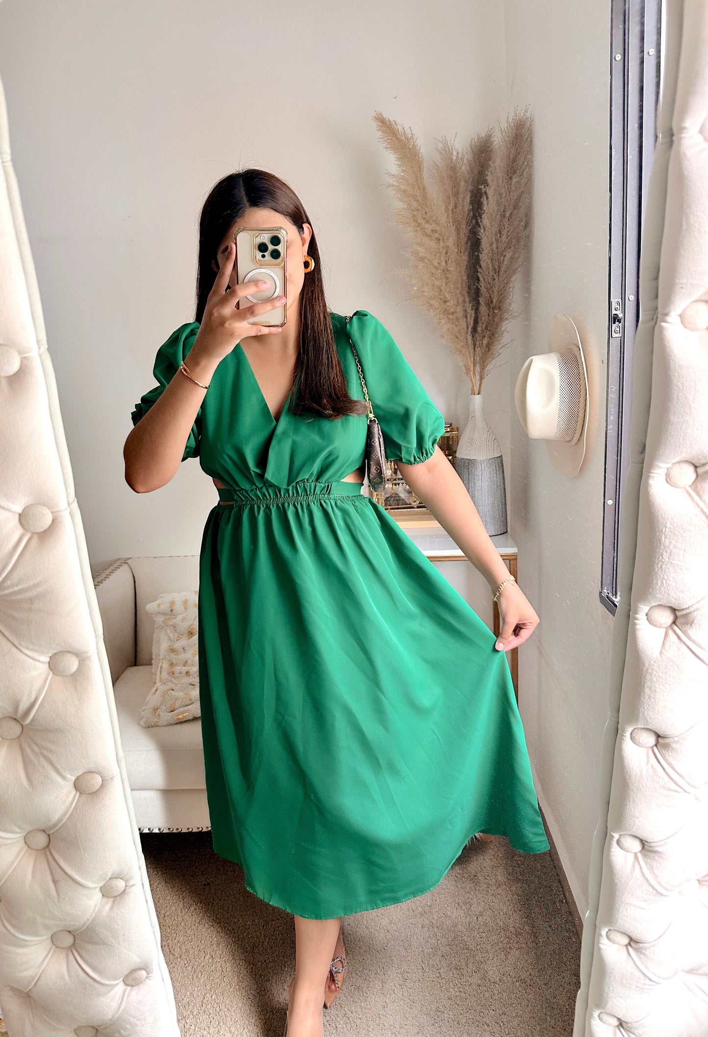 Green maxi dress