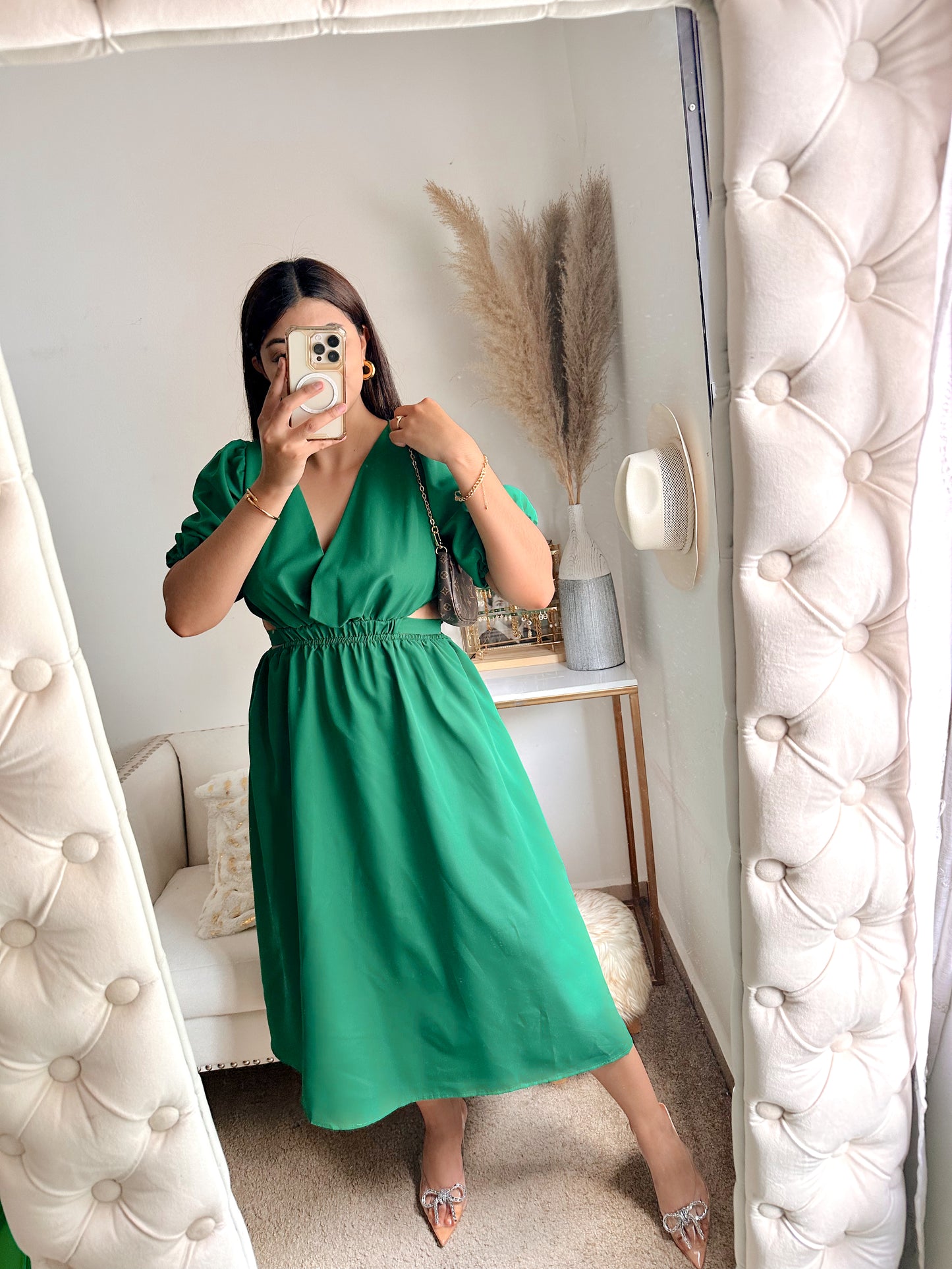 Green maxi dress