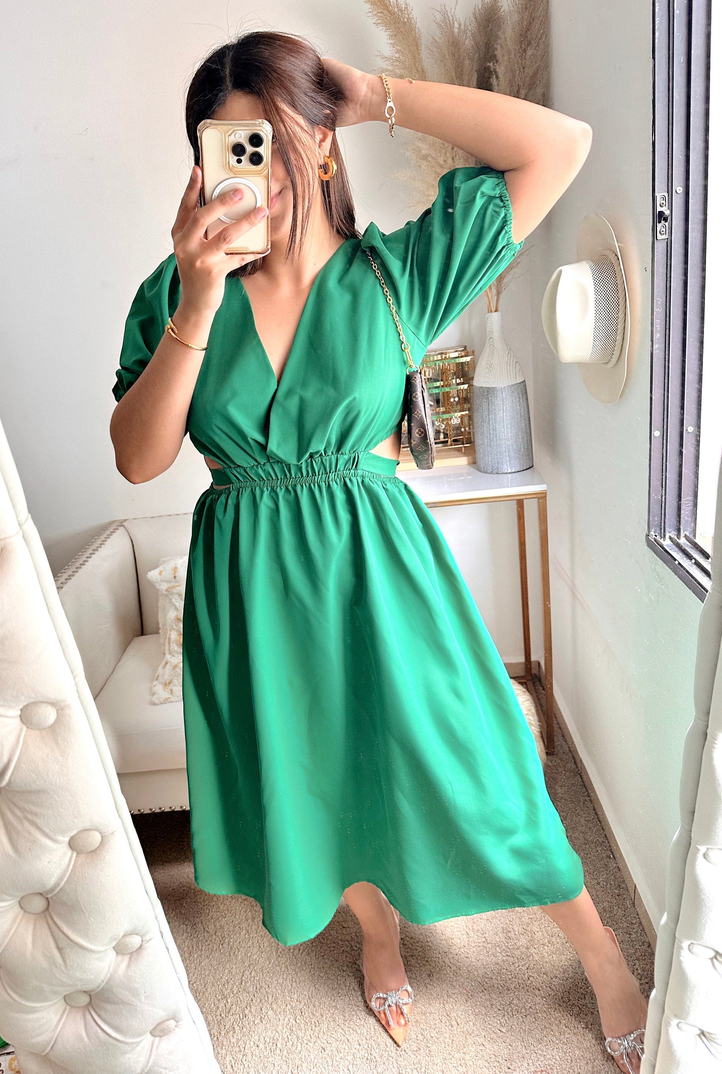 Green maxi dress