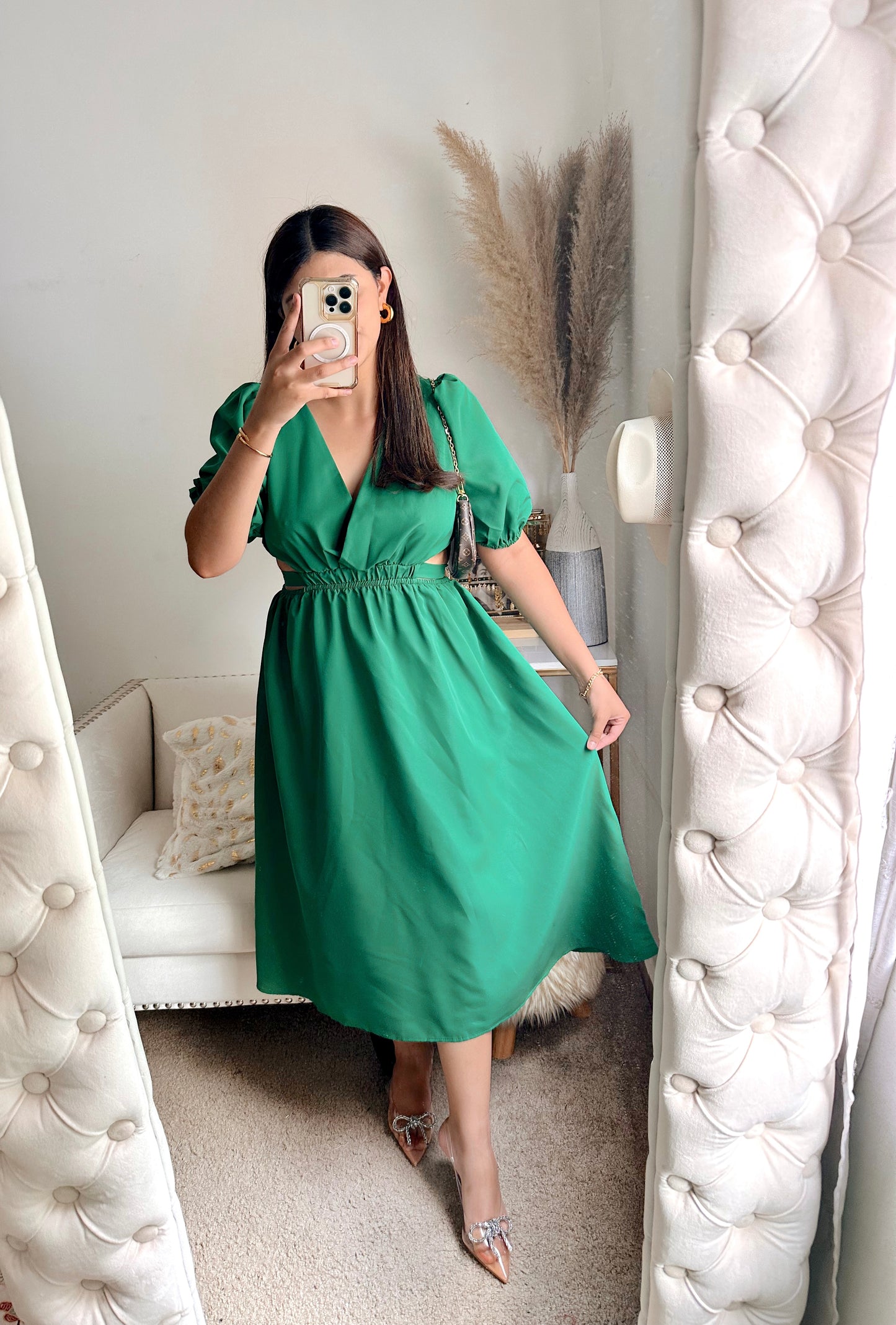 Green maxi dress