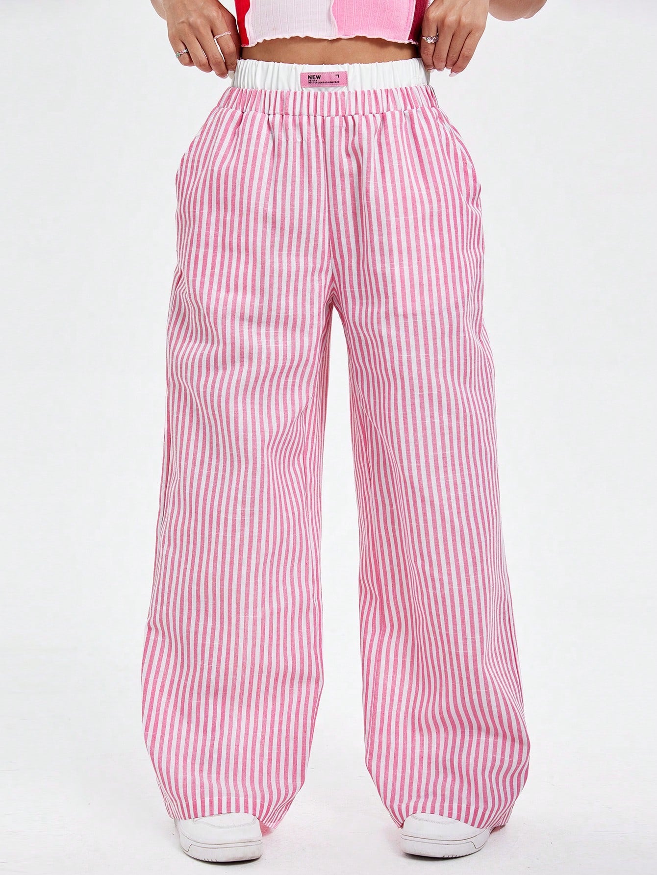 Striped print pants