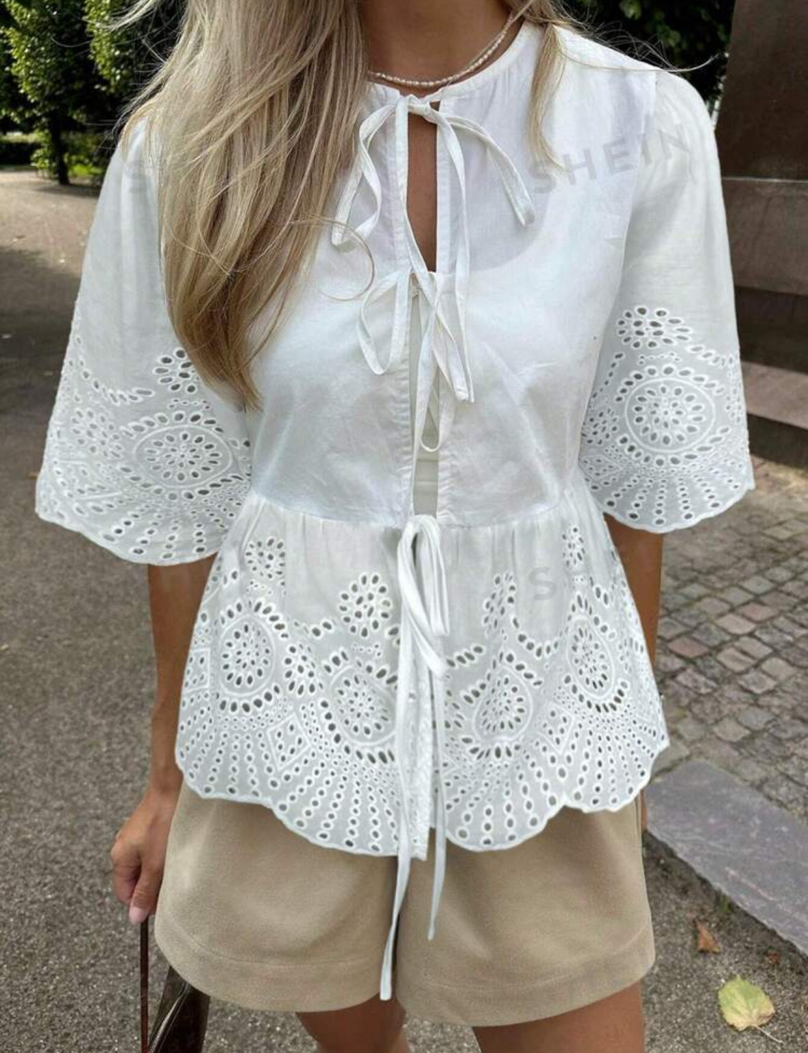 Laces up blouse